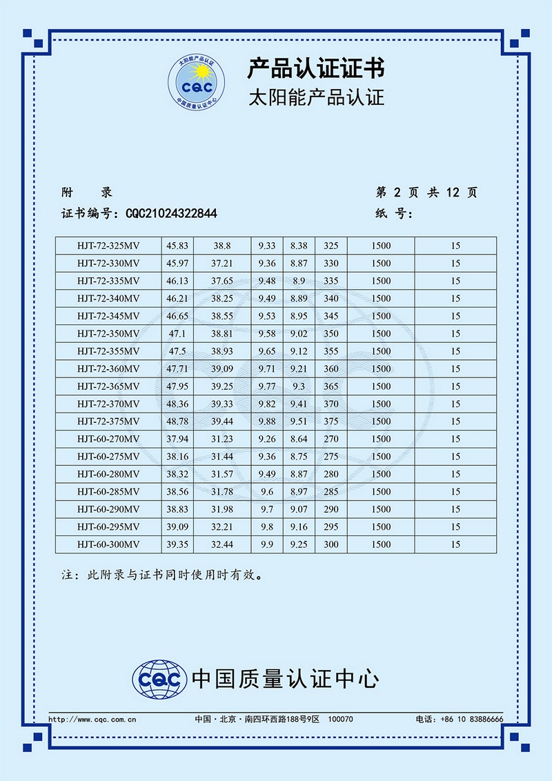 产品认证证书