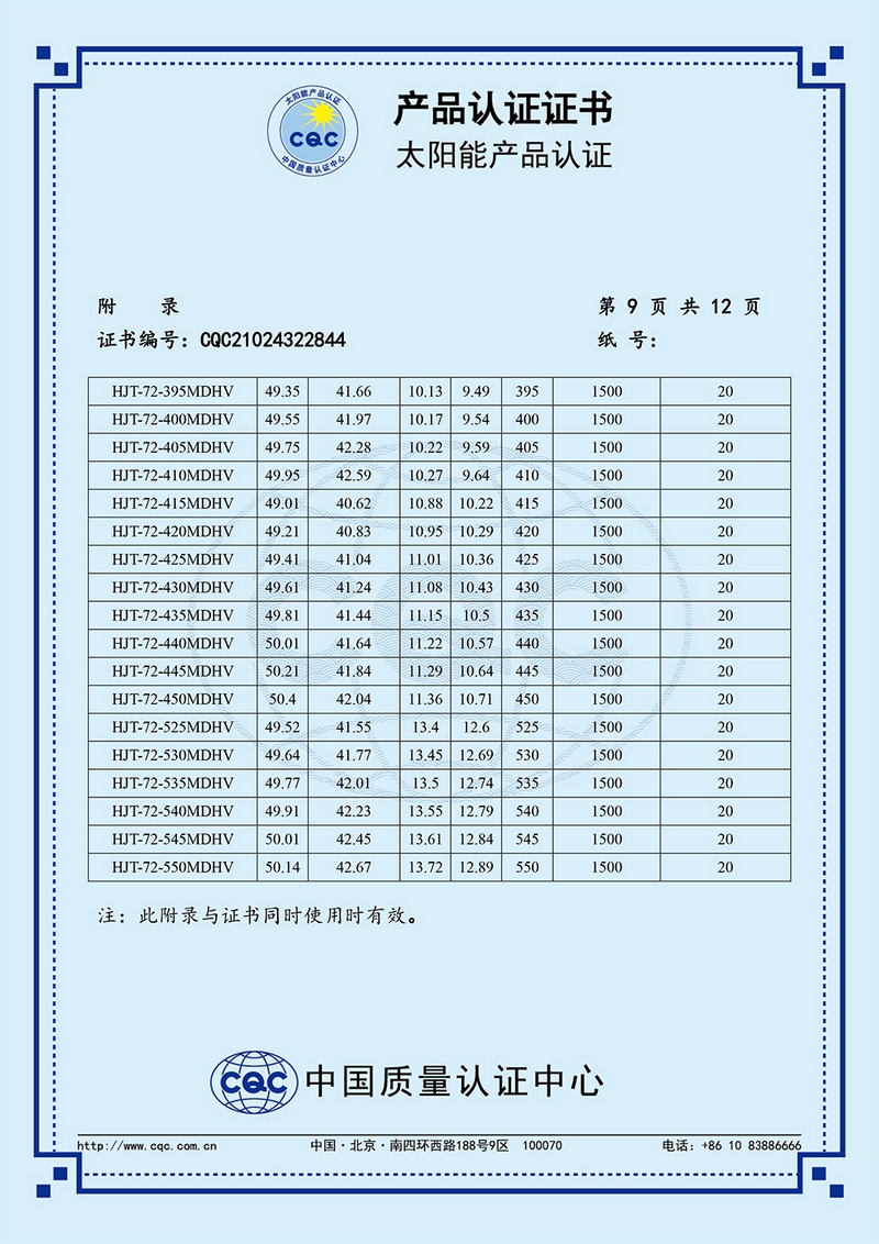 产品认证证书